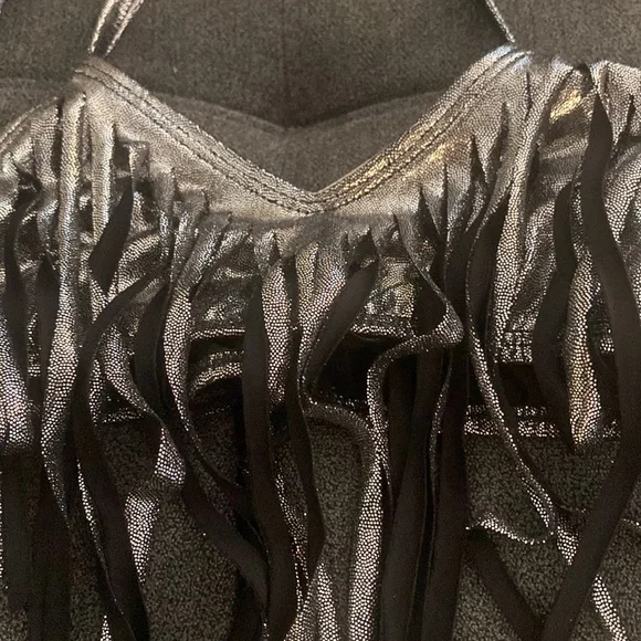 Silver Lamé Fringe Bikini by RANDOM HEARTS - sz 10